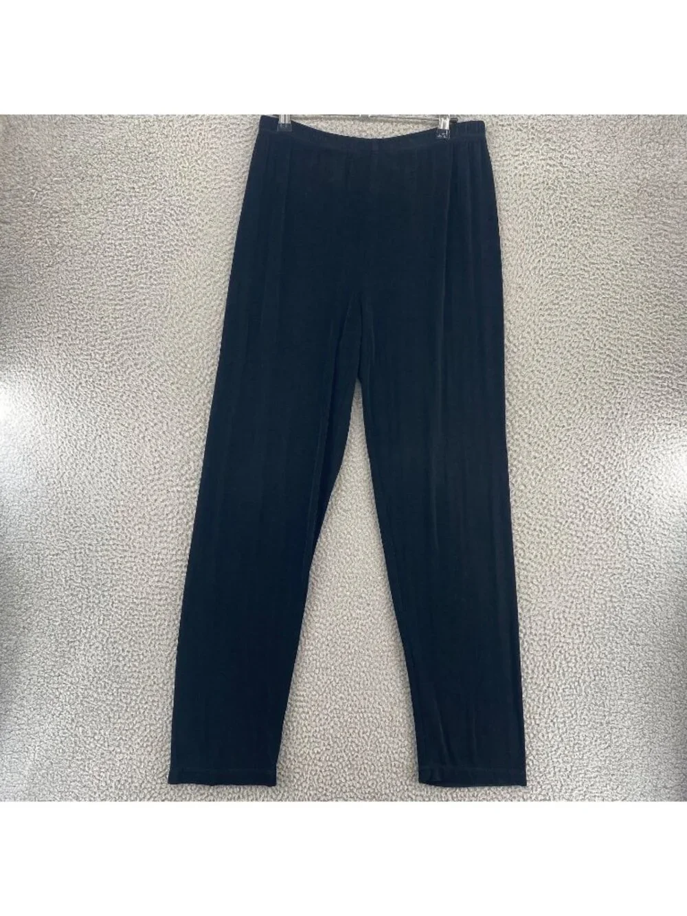 Chicos Pants Womens 1 US 8 Travelers Black Knit Stretch Straight Leg High Rise*
